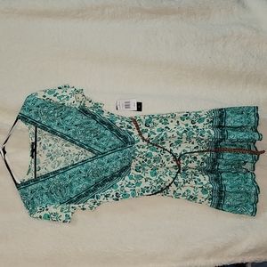 Mint/Ivory City Triangles Romper